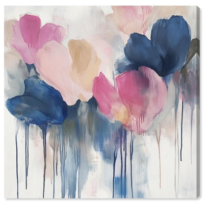 Art Remedy Colorful Abstracts Canvas Petal Tears I