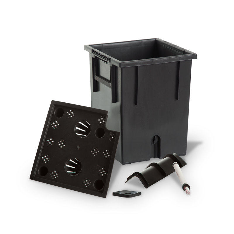 Pot à fleur intérieur / extérieur en plastique Byrum, Moka mat, H 21,5 po x l 11 po x P 11 po