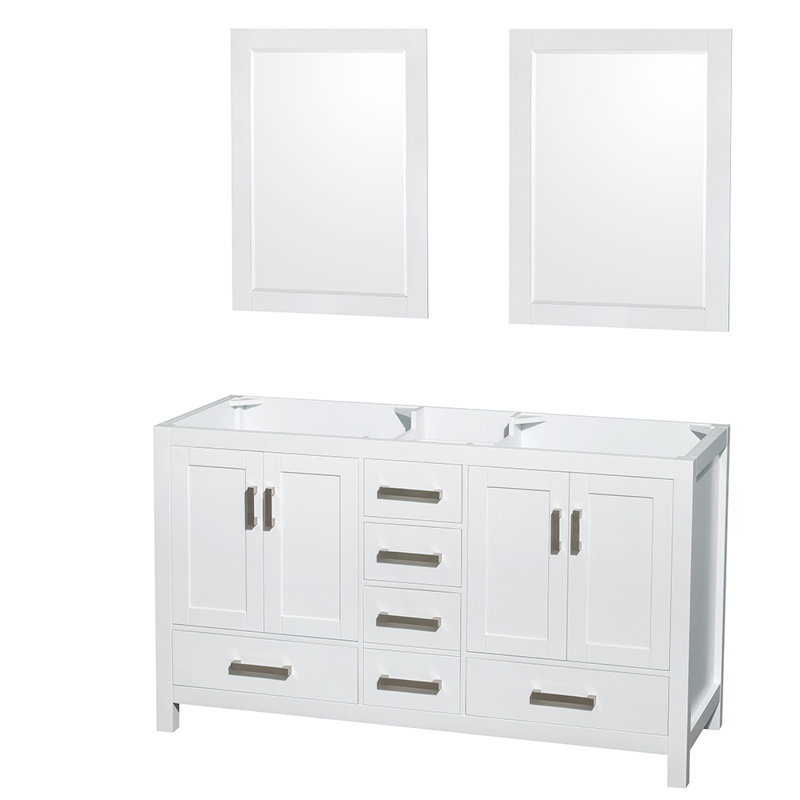 Sheffield 60" Double Bathroom Vanity Base Only, White