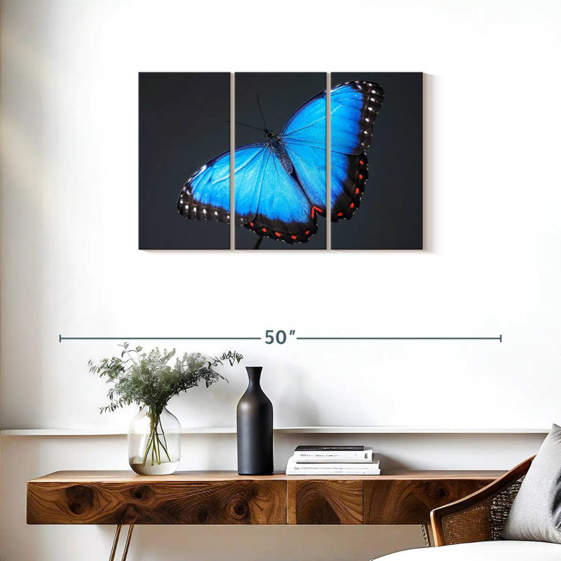 Morpho Blue Butterfly, 20" H x 33" W