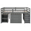 Lit mezzanine simple gris avec armoire et bureau portable, roues de bureau pratiques et gracieuses-1913833737