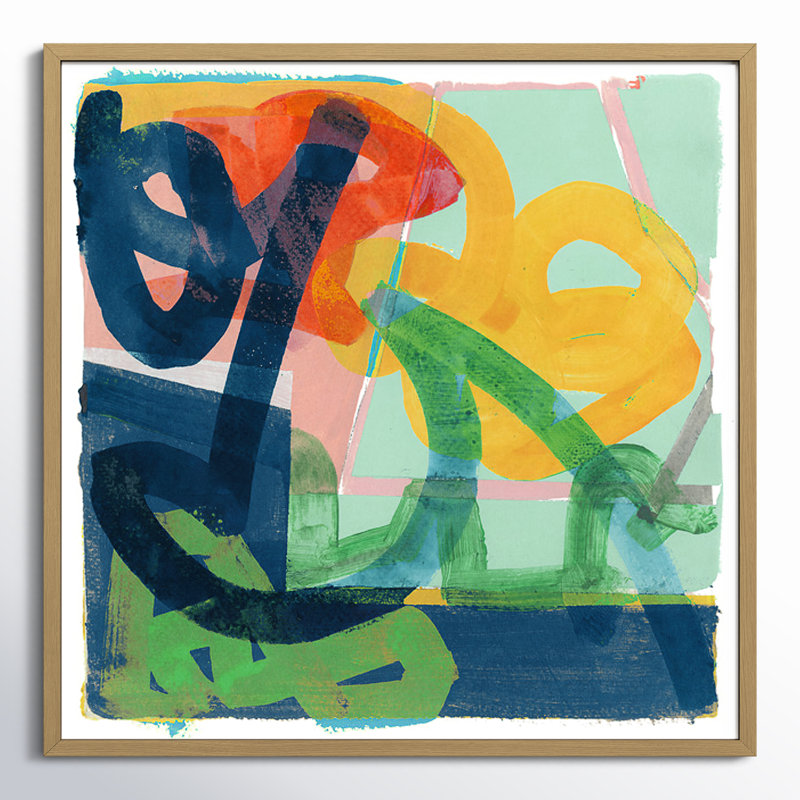 «Dwyer Link» par Cartissi - peinture encadrée, Encadré naturel, H 32 po x l 32 po x P 0,75 po