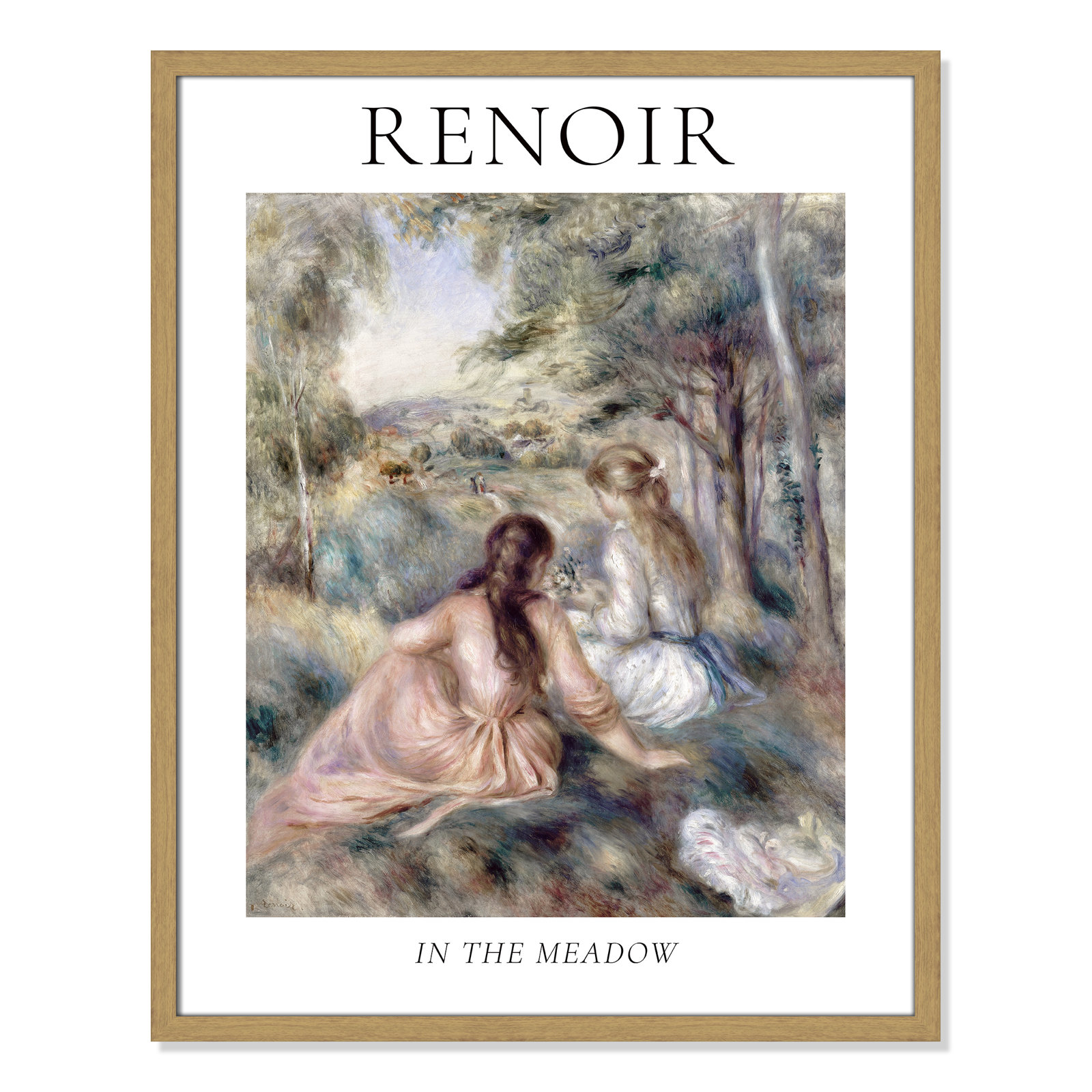 Old Masters Collection "In the Meadow" Print, Natural Single Picture Frame, No, 29.5" H x 23.5" W x 0.75" D