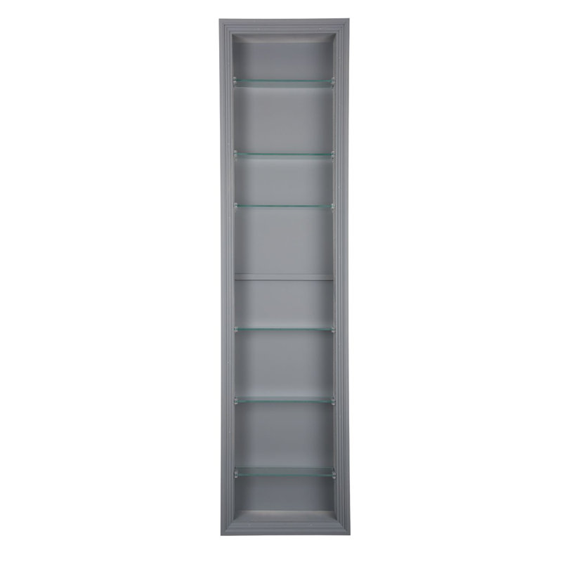 Normandy Recessed In The Wall Niche, Gray, 54" H x 14" W x 3.5" D
