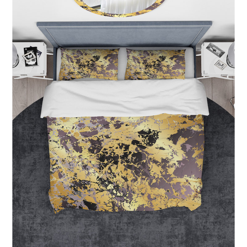 Rustic Polyester Abstract Duvet Cover, Queen Duvet Cover + 2 Shams