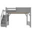 Lit mezzanine peu encombrant avec garde-robe intégré et fabrication en bois robuste-700791032
