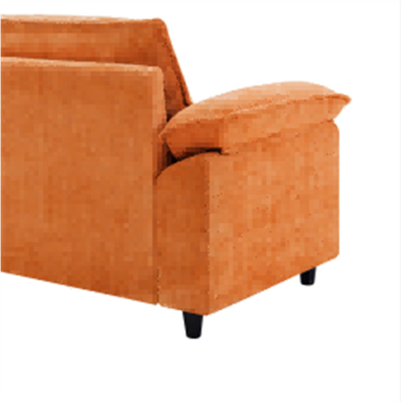 Canapé-lit avec causeuse et repose-pieds, Chenille orange