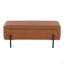 Banc de rangement contemporain en similicuir noir et acier par Lumisource