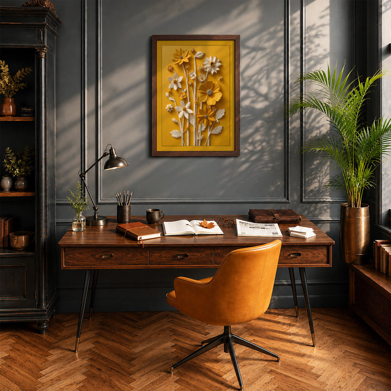 Gilded Botanica Botanical - Print, A2 - 59.4 x 42.0 cm, Walnut
