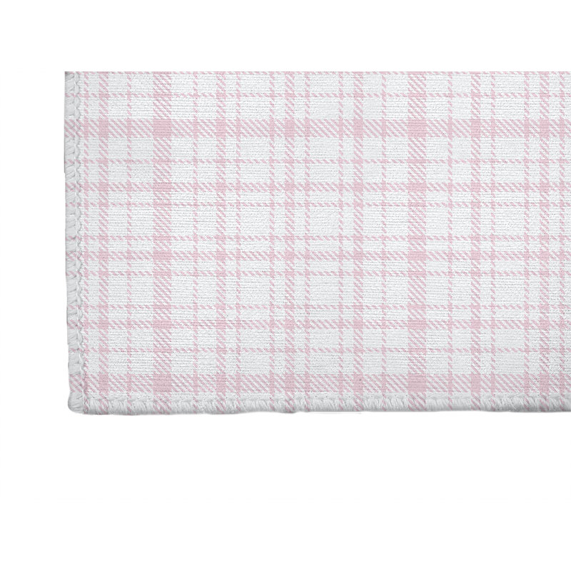 Liz Plaid Kids Play Mat, Pink, Rectangle 2' x 3'