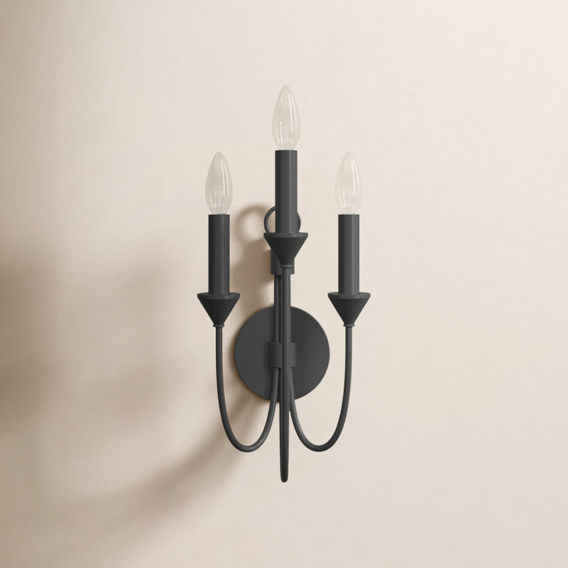 Cate 3 - Light Candle Wall Light, Forged Iron