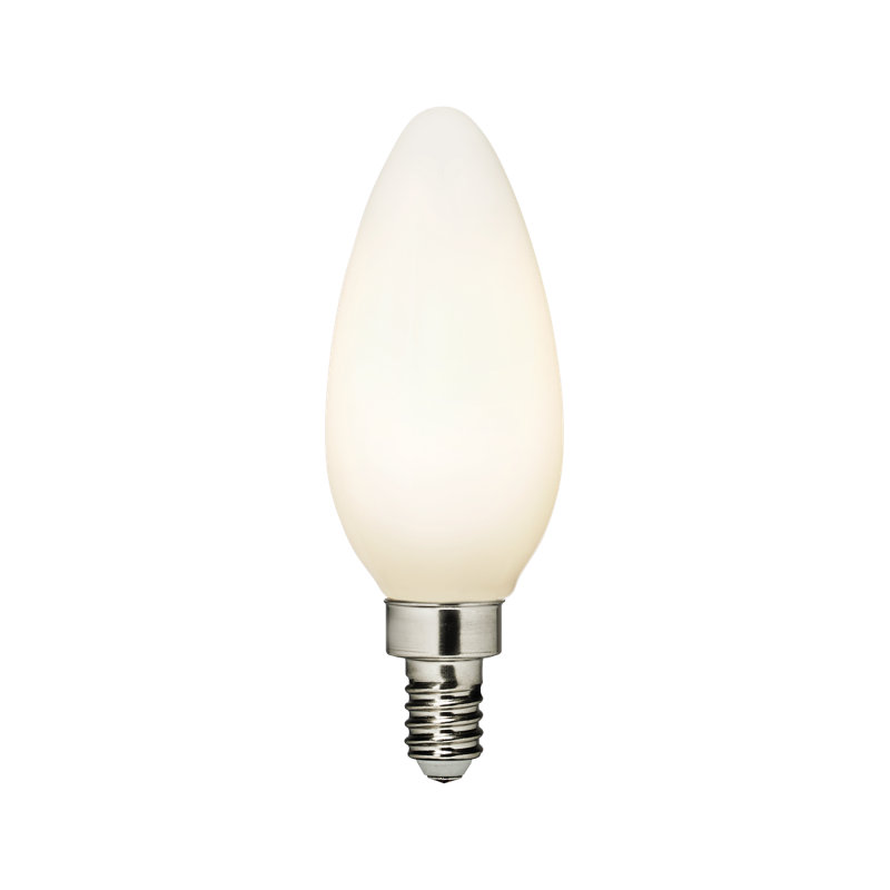 Visual Comfort & Co. LED Torpedo shape 5W 3000K Warm White E12 Candelabra base Frosted light bulb, 3000 Kelvins