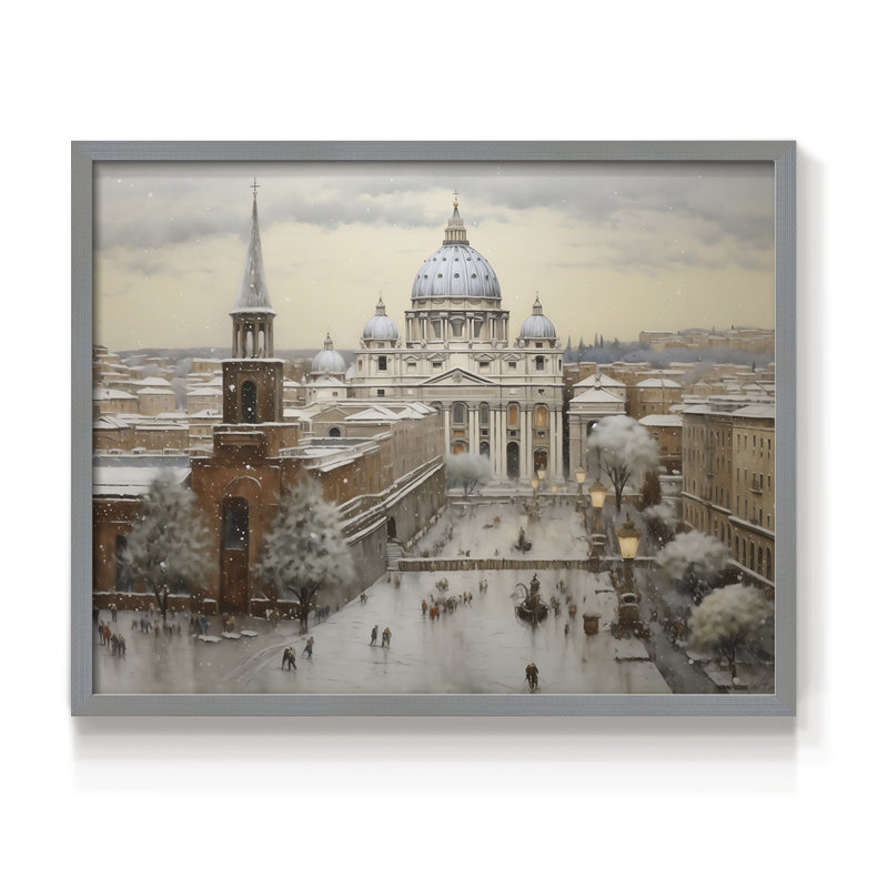 Chirstmas Art-CCCXXXV -Framed Print - Restickable, H 16 po x l 20 po, Gris