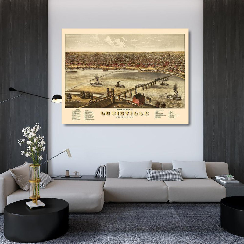 Art sur toile tendu avec Alcott Hill® Ruger Gallery: Louisville Kentucky - Ruger 1876 KYLO0004, H 36 po x l 47 po