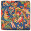 Repose-pieds carré en velours floral de 15 po de large Koralie