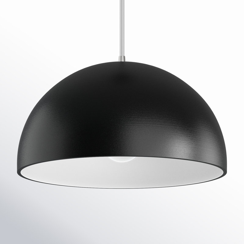 Amick 1 - Light Dome LED Pendant, Polished Chrome, Carbon Matte Black