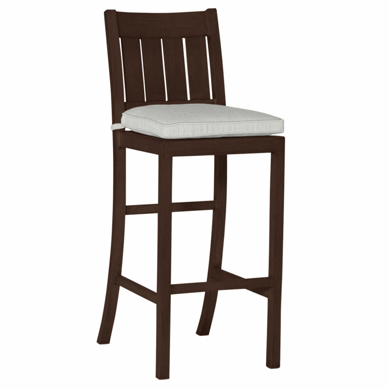 Tabouret de bar en aluminium 30 po Club - Acajou, Welt, Argent Vérone, Acajou