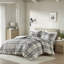 Housse de couette pour lit double / grand lit 3 pièces en microfibre à motif écossais