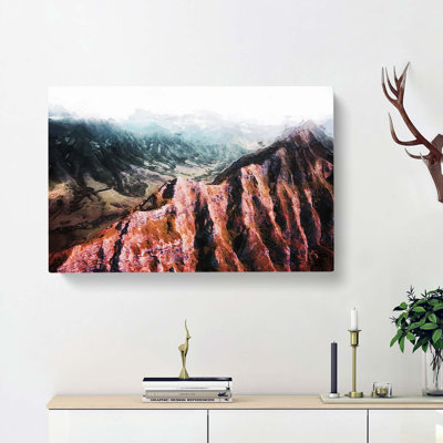 Mountains In Hawaii In Abstract - Wrapped Canvas Print