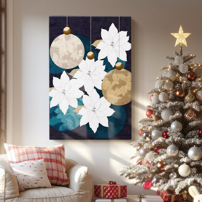 «Pale Winter Blessing of Candle» - Toile tendue avec châssis de qualité supérieure, H 18 po x l 12 po