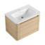 Meuble-lavabo mural avec lavabo et porte en céramique blanche Clure-122602835