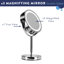LED Makeup Mirror with 3x Magnification and Rotating Face