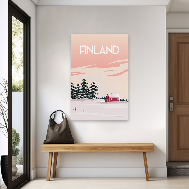 Illustration finlandaise de voyage - Finlande II, H 60 po x l 40 po