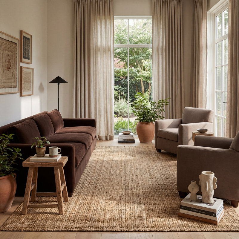 Waring Farmhouse Handmade Flatweave Jute Natural Area Rug, Rectangle 5' x 8'