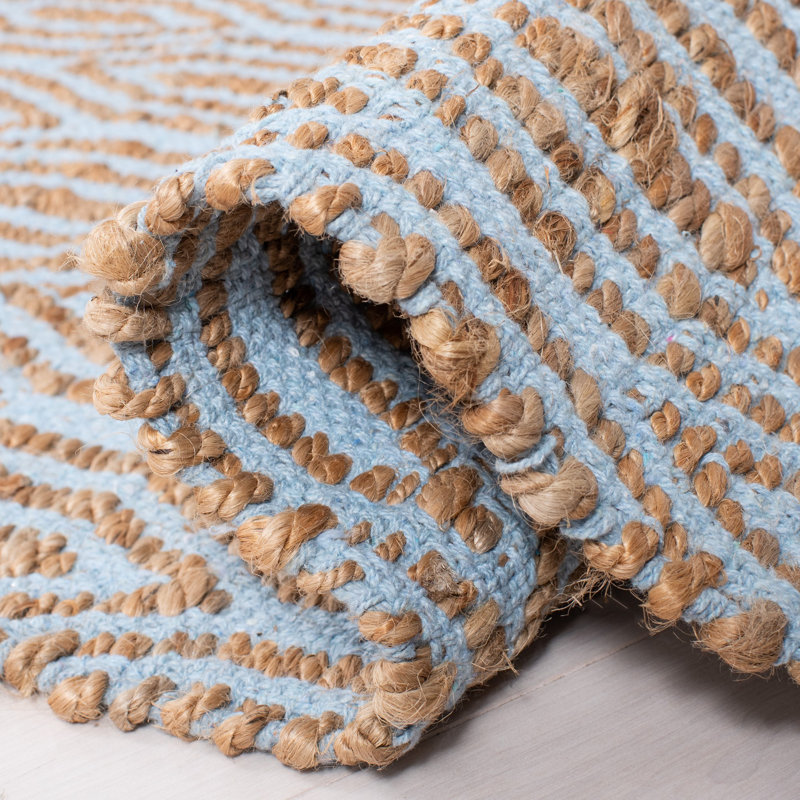 Tapis géométrique tissé à la main 80% jute, 20% coton Hallmark, Tapis de couloir 2 pi 3 po x 12 pi