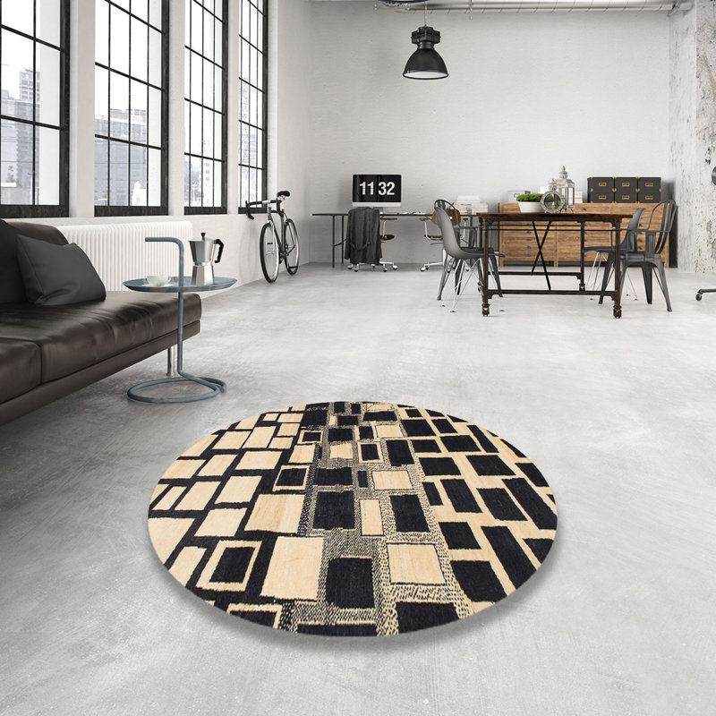 Tapis abstrait moderne 1515, Rond 3 pi