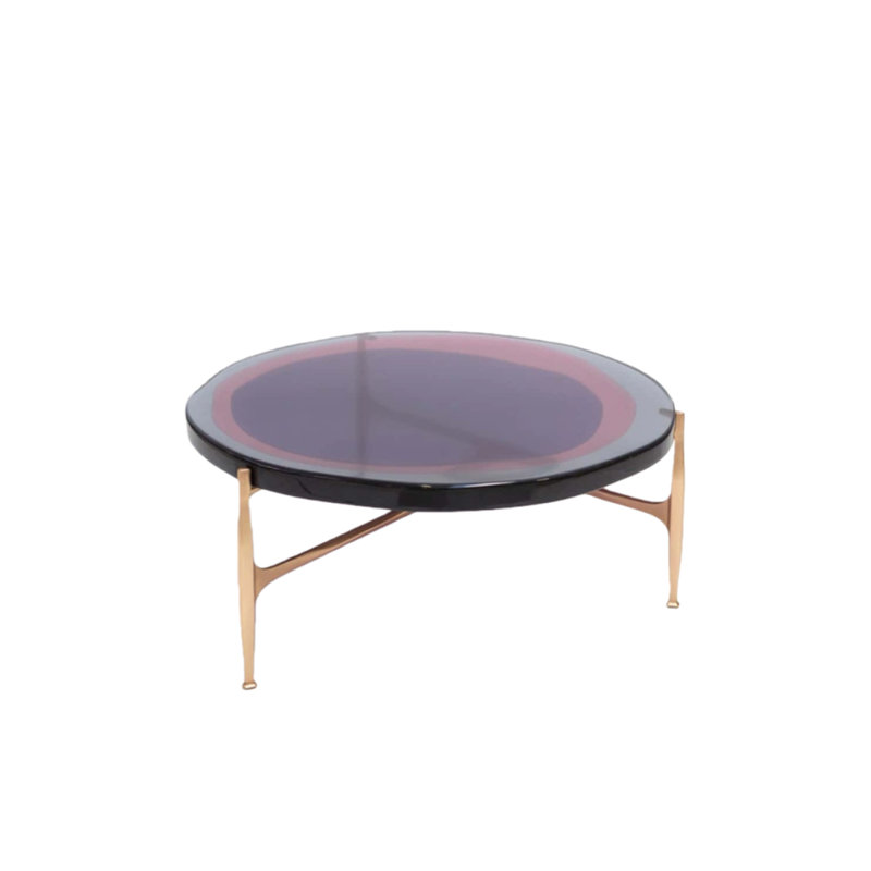 Round irregular pattern resin coffee table