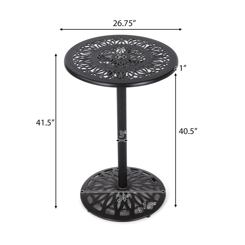 Fuller Round Metal Outdoor Bar Table
