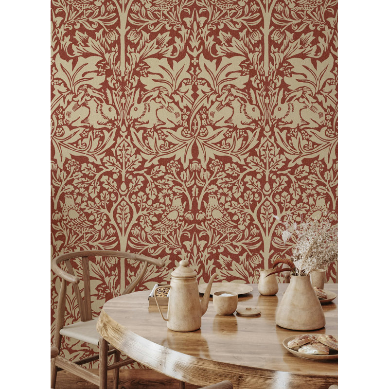 Rouleau de damas pelez et collez Bryelle William Morris Brer, Rouge
