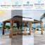 Pavillon de jardin en aluminium 12 po x 20 pi avec toit double en acier galvanisé, moustiquaire, rideaux d'intimité et crochets de plafond - Pavillon de jardin d'extérieur en grain de bois pour patio, terrasse et cour arrière-122988890-122988892