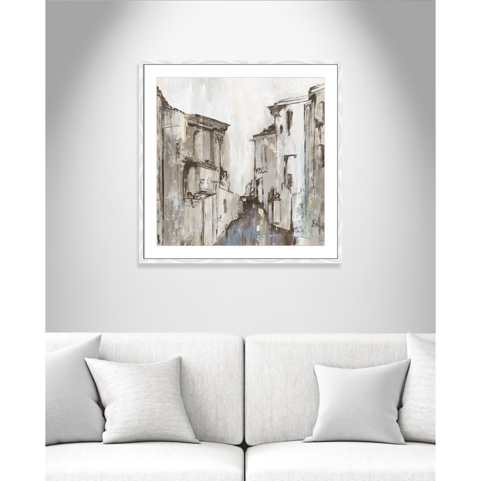 Daniella "Gothika" Painting by Allison Pearce, 32" H x 32" W, White Wood Grain