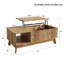 3D Wave Lift-Top Coffee Table with Hidden Storage & Open Shelf, Height Adjustable MDF Centre Table-135865747