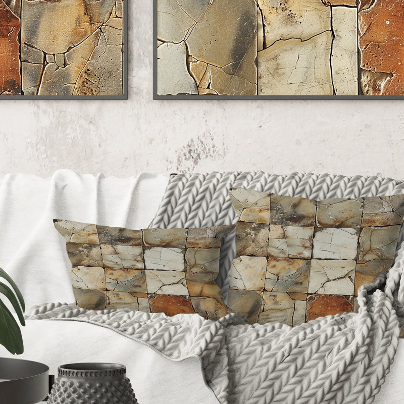 Coussin Beige Brown Tiles - Tiles