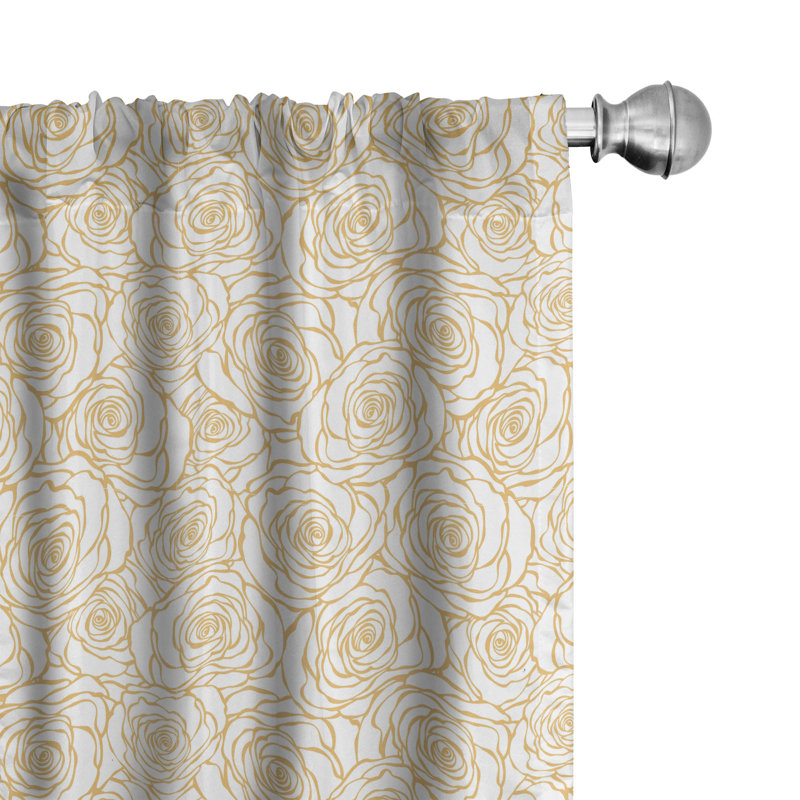 Panneau coulissant floral semi-diaphane avec passe-tringle, 28 po x 63 po