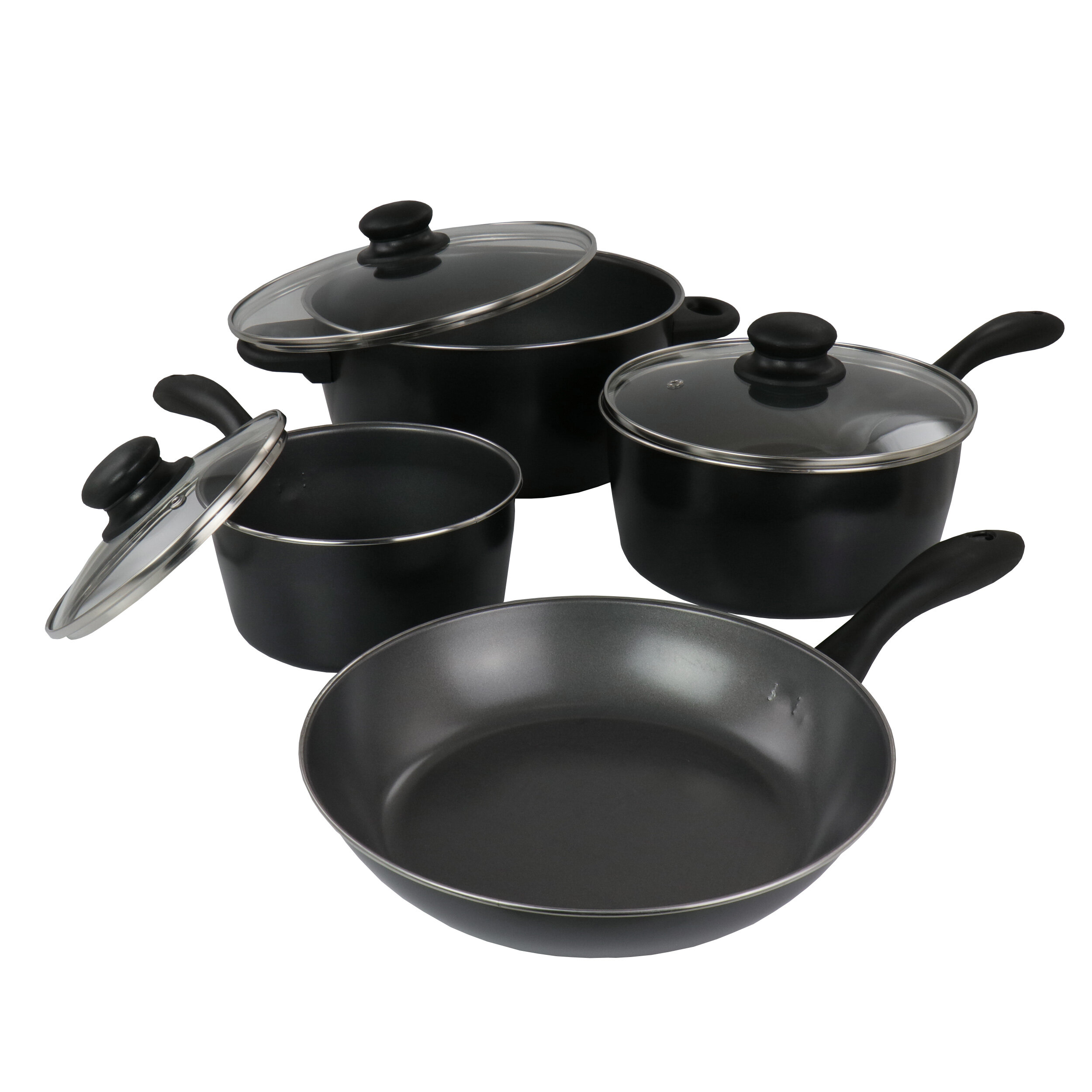 Imperial Home 7 Pc Carbon Steel Nonstick Cookware Set, Pots & Pans Set,  Dishwasher Safe Cookware Set, Cooking Set, Kitchen Essentials (Red) :  : Home
