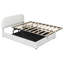 Lit double tapissier pleine grandeur avec molleton blanc et plateforme de rangement hydraulique pratique-1359527795