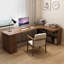 Bureaux en bois massif en L brun noisette-107466480-107466482