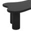 Table basse de 44 po x 25,9 po à assemblage facile avec plateau de 1,5 po d'épaisseur, table de bout irrégulière de style crème avec 3 pieds robustes, table centrale élégante avec bord rond pour le salon-994774286
