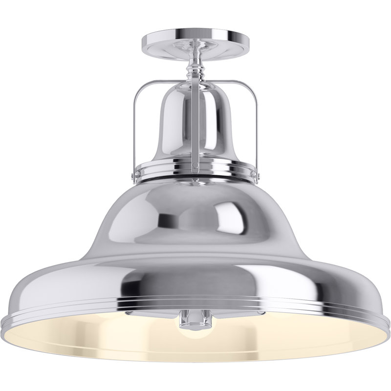 Hauksbee Semi-Flush Light, Polished Chrome