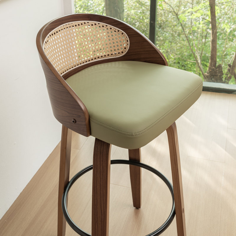 Swivel Upholstered Counter Stool, 63.5cm, Green