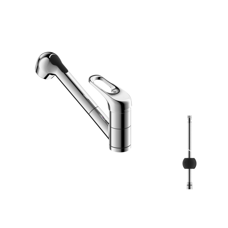 Kree Classic 1 Hole Installation Single Handle Kitchen Faucet with 2-Function Pull Down Spout - Chrome Polished