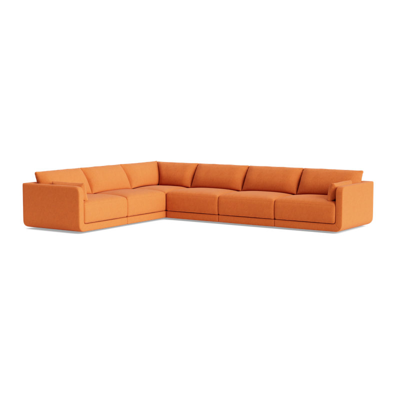 Eva Modular Sectional, Performance Weave - Carrot