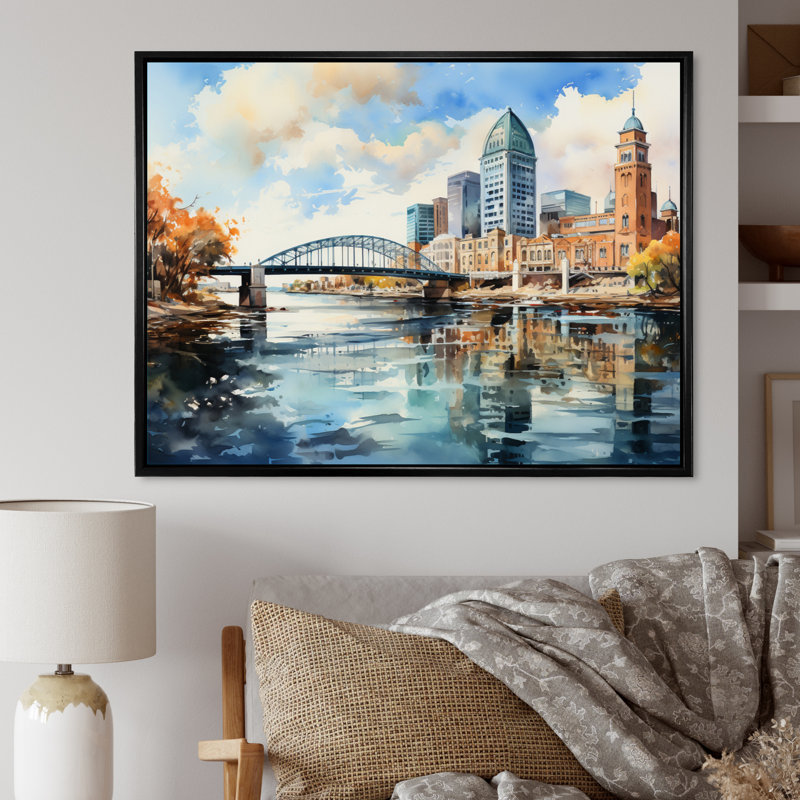 Jacksonville Bay Florida VI, reproduction d'art sur toile, H 12 po x l 20 po x P 1 po, Cadre flottant noir