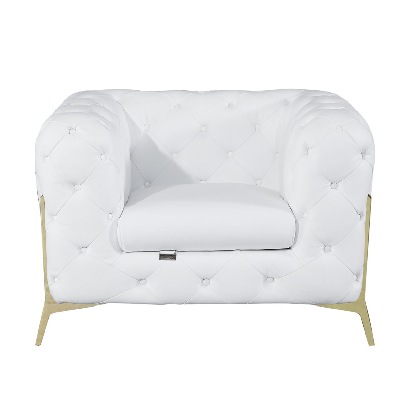 Fauteuil transitionnel 100% cuir italien, Blanc
