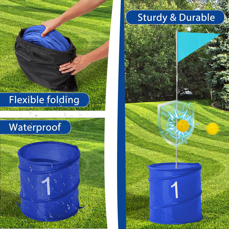 Ensemble de jeu de golf avec bâtons 9 trous Bucket Yard, Bleu