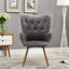 Fauteuil d'appoint contemporain à dossier capitonné en velours soyeux-2022373087